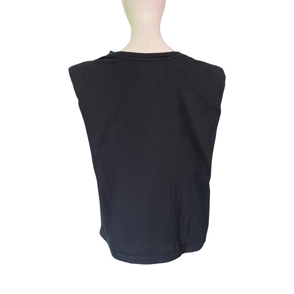 Citizens of Humanity Black Sleeveless V-Neck Muscle Tee Top Cotton Size L USA - Picture 4 of 8